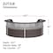 Linea Italia Reception Desk 107 in D X 46 in H, 11.8 ft W X Thermofused Laminate, Clear, Mocha ZUT318 - alternate 5